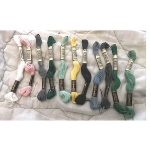 Vintage J&P Coats Embroidery Floss Lot 11 Skeins NOS Assorted Colors